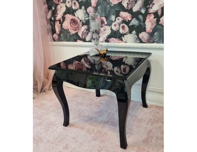 Stolik kawowy 60x60, czarny połysk glamour