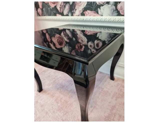 Stolik kawowy 60x60, czarny połysk glamour