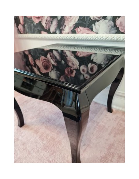 Stolik kawowy 60x60, czarny połysk glamour