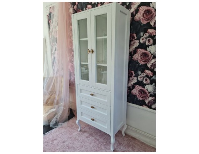 Witryna biała ludwik z frezem