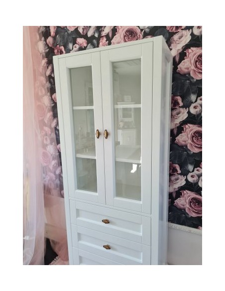 Witryna biała ludwik z frezem