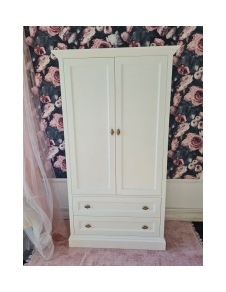 Szafa biała na ubrania z KORONĄ