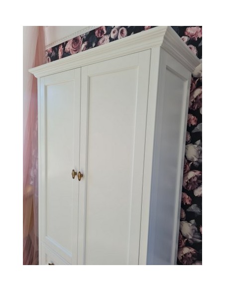 Szafa biała na ubrania z KORONĄ