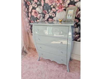 Komoda Glamour 4 szuflady szara połysk 2