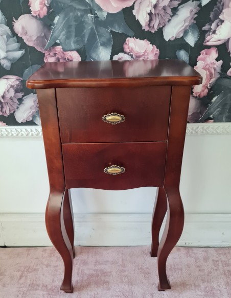 Stolik do przedpokoju prostokątny stojący wysoki orzech