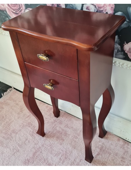 Stolik do przedpokoju prostokątny stojący wysoki orzech