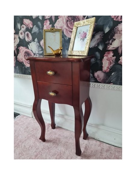 Stolik do przedpokoju prostokątny stojący wysoki orzech